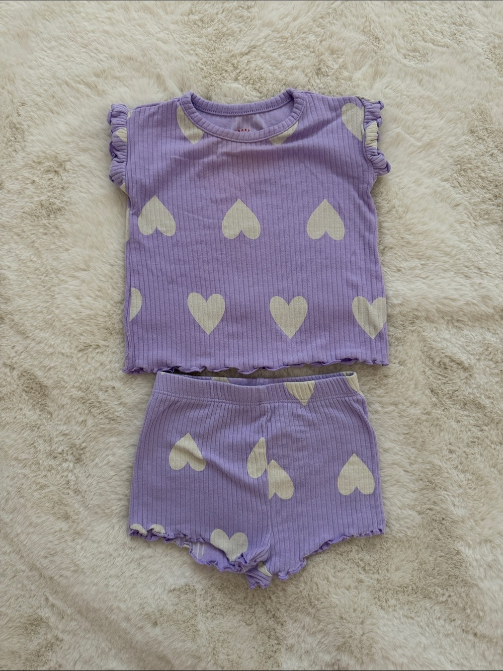 Cat & Jack Heart print top and bottom outfit